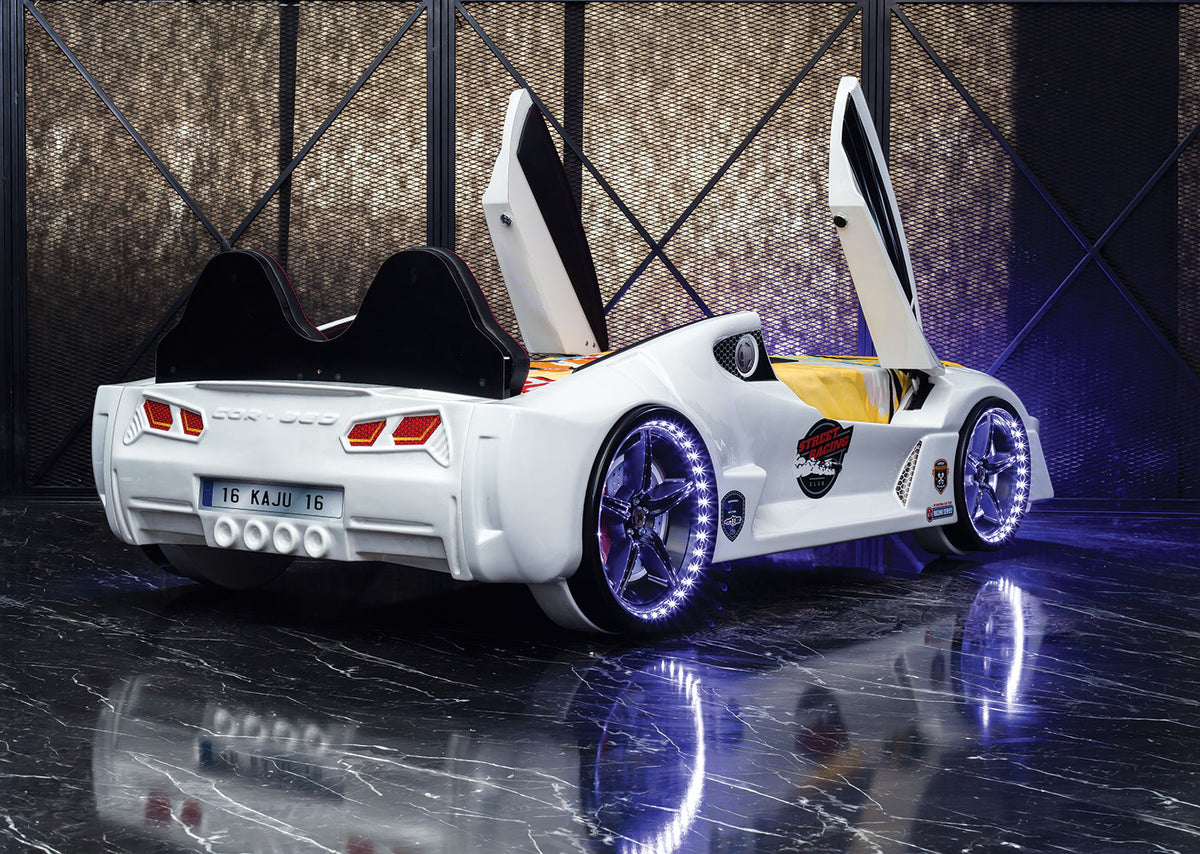 Sports Car Bed White